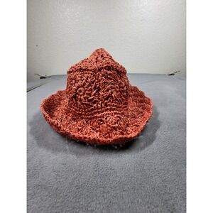 San Diego Hat Co. Women's Brown Crochet Wide Brim‎ Sun Hat One Size Packable